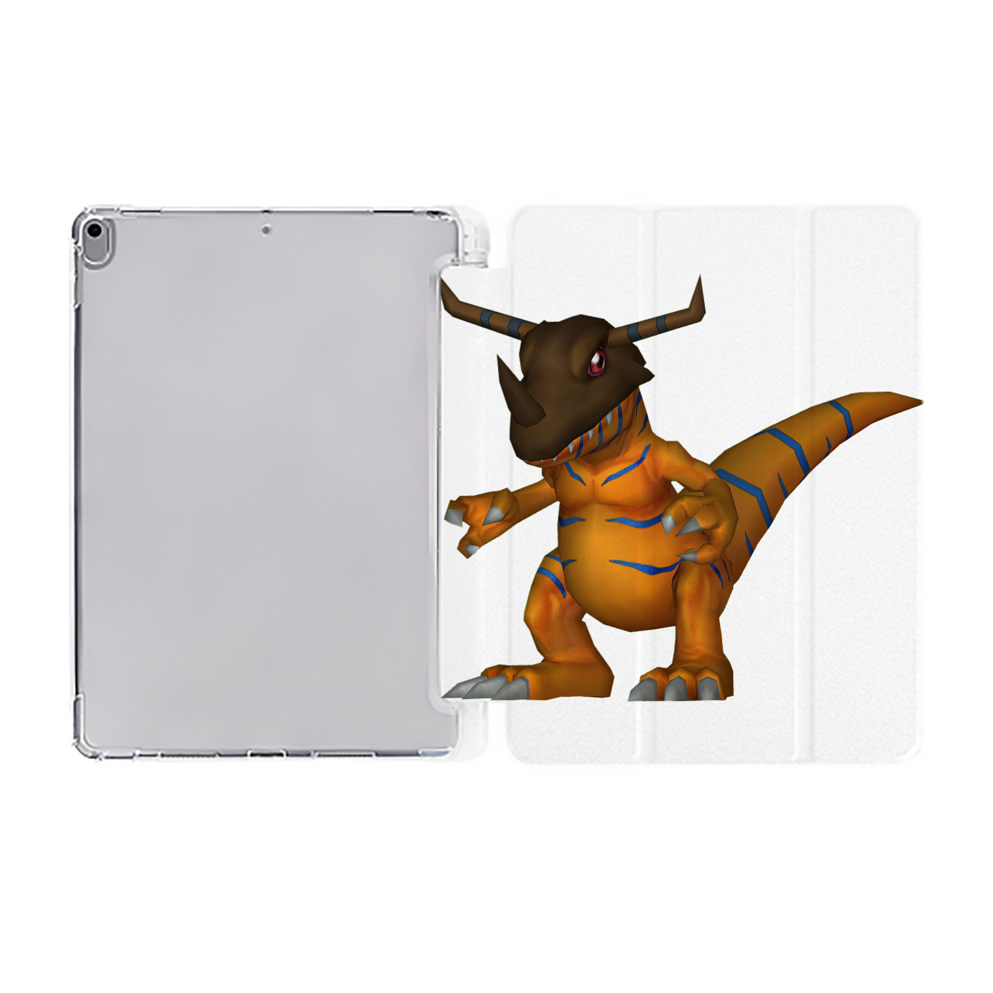 （画像用） Digimon デジタルモンスター/デジモン IPad ケース ペン収納付き 三つ折りスタンド PUレザー×シリコン 対応機種9.5/10.5/10.9インチ